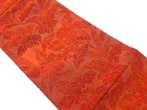 リサイクル　草花模様織出し袋帯